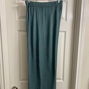 Street Wear by Carole Little Women's Green Rayon Wide Leg Pants, Size L